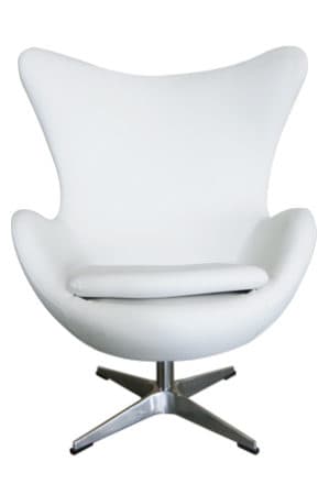 A Replica Egg Chair on a metal base.