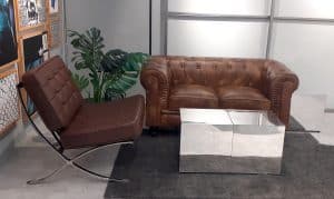 CT7 - M MATTY MIRROR CUBE SF4 - SBR BARCELONA SOFA SINGLE BROWN SF9 - DBR CHESTERFIELD SOFA DOUBLE BROWN