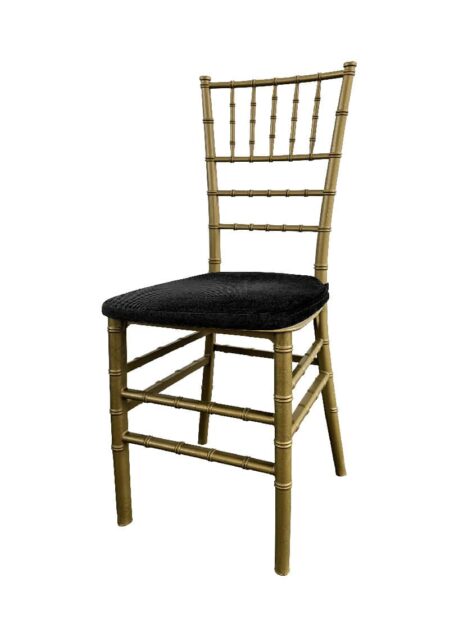 TIFFANY CHAIR GOLD - BLACK SEAT (CH7 - TGB)