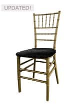 TIFFANY CHAIR GOLD - BLACK SEAT (CH7 - TGB)