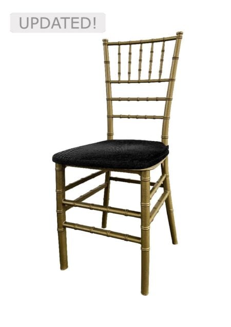TIFFANY CHAIR GOLD - BLACK SEAT (CH7 - TGB)