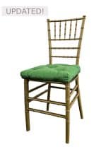 TIFFANY CHAIR GOLD - BUTTON GREEN SEAT (CH7 - TGBG)