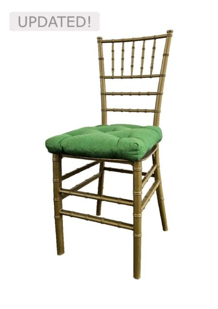 TIFFANY CHAIR GOLD - BUTTON GREEN SEAT (CH7 - TGBG)