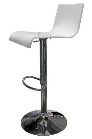 a replica luke bar stool with a chrome base