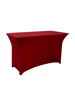 4FT LONG RED SPANDEX TABLE (TB6 - SR)