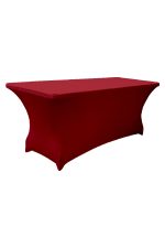 6FT LONG RED SPANDEX TABLE (TB7 - SR)