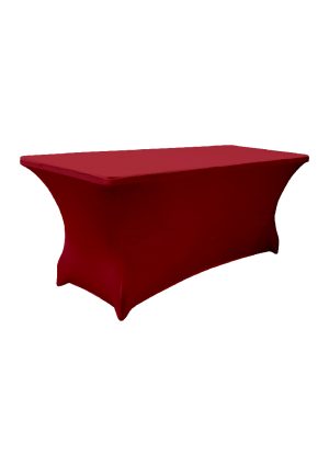 6FT LONG RED SPANDEX TABLE (TB7 - SR)