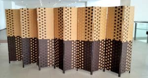 AC20 - BR FOLDABLE PARTITION BEIGE & DARK BROWN