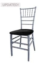 TIFFANY CHAIR SILVER - BLACK SEAT (CH7 - TSB)