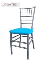 TIFFANY CHAIR SILVER - BLUE SEAT (CH7 - TSBL