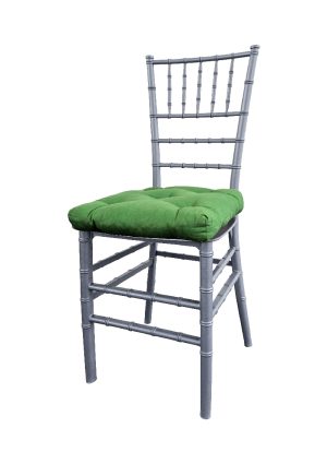 TIFFANY CHAIR SILVER - BUTTON GREEN SEAT (CH7 - TSBG)