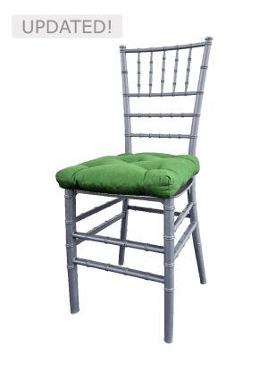 TIFFANY CHAIR SILVER - BUTTON GREEN SEAT (CH7 - TSBG)