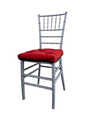 TIFFANY CHAIR SILVER BUTTON RED SEAT (CH7 - TSBR)