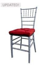 TIFFANY CHAIR SILVER BUTTON RED SEAT (CH7 - TSBR)