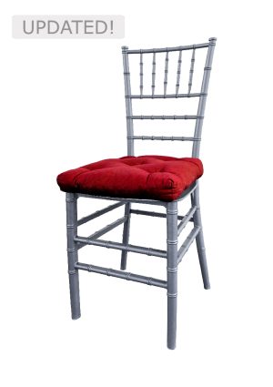 TIFFANY CHAIR SILVER BUTTON RED SEAT (CH7 - TSBR)