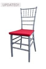 TIFFANY CHAIR SILVER - RED SEAT (CH7 - TSR)