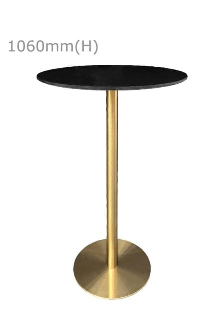 VALO BAR TABLE - GOLD & ROUND TOP - BLACK (BT2 - G - RB)