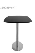 Cooper High Table - Silver & Squarish Top - Black