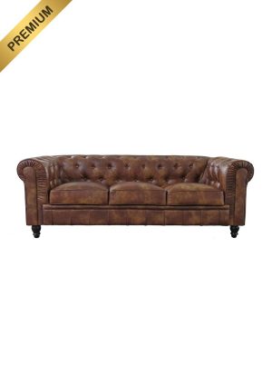 VINTAGE CHESTERFIELD SOFA - DOUBLE BROWN (SF9 - DBR)_PREMIUM