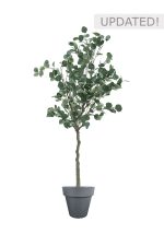 faux eucalyptus tree 160cm in black planter