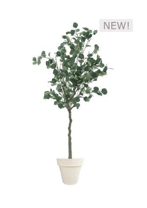 faux eucalyptus tree 160cm in off white planter