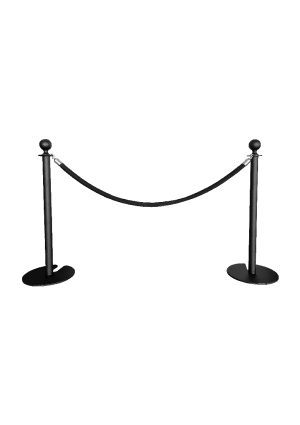 CLASSIC BLACK POLE WITH BLACK ROPE (AC7 - CBB)