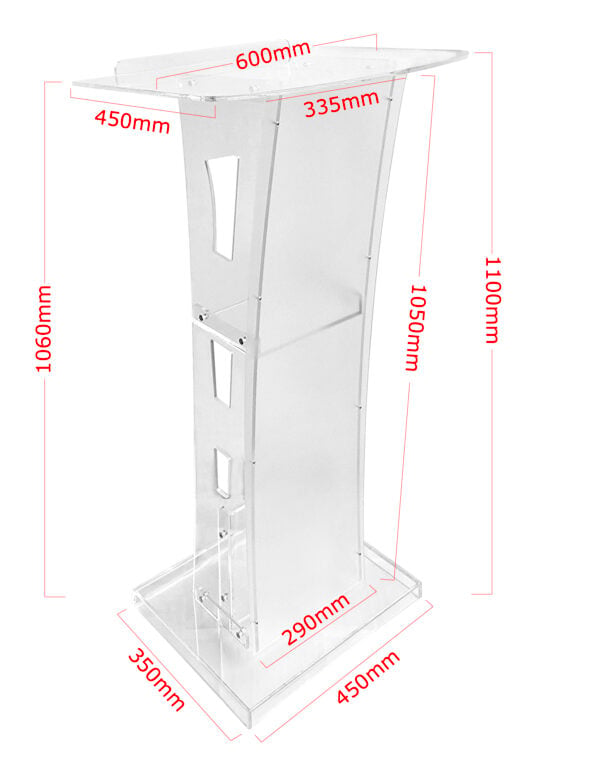 Classic Acrylic Rostrum [1100mmH] - Events Partner