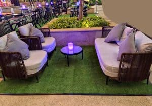 CT21 - M Soleil Outdoor Round Coffee Table SF19 - MERLIN OUTDOOR LOUNGE SOFA LT3 - SCYW ILLUMINATED CYLINDER 15