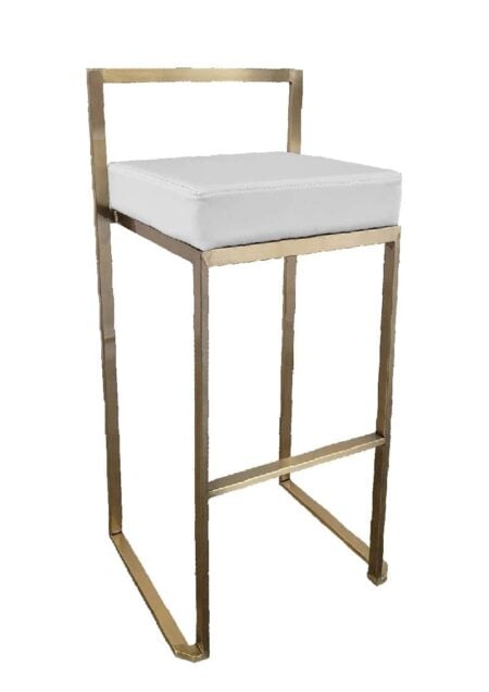 CUBO BAR STOOL GOLD - WHITE (BS17 - GW)