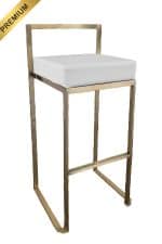 CUBO BAR STOOL GOLD - WHITE (BS17 - GW)