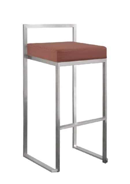 CUBO BAR STOOL SILVER - BROWN