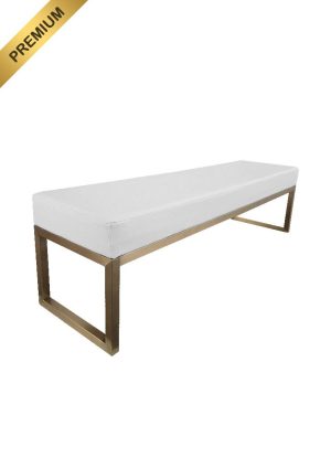 REGAL™ LONG BENCH GOLD - WHITE SEAT (OB2 - GW)_PREMIUM