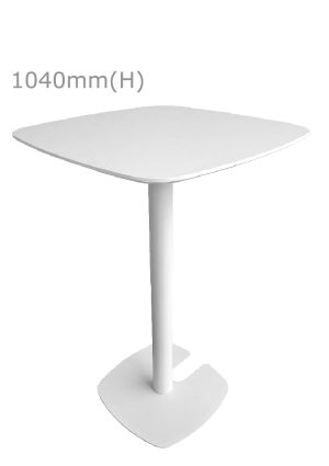 a replica fin bar table with a white base and a white top