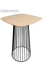 Birdcage Bar Table - Black & Squarish Top - Wood