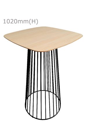 birdcage bar table black & squarish top wood