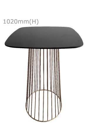 Birdcage Bar Table - Gold & Squarish Top - Black