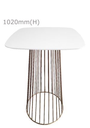 birdcage bar table gold & squarish top white