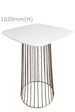 Birdcage Bar Table - Gold & Squarish Top - White