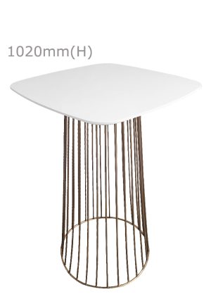 birdcage bar table gold & squarish top white