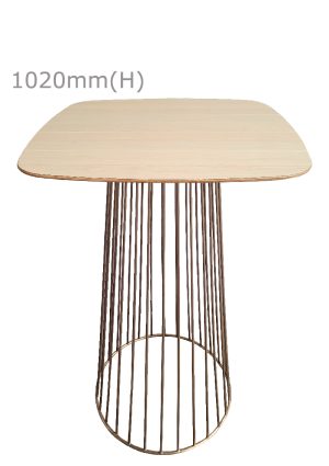 birdcage bar table gold & squarish top wood