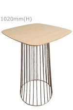 Birdcage Bar Table - Gold & Squarish Top - Wood