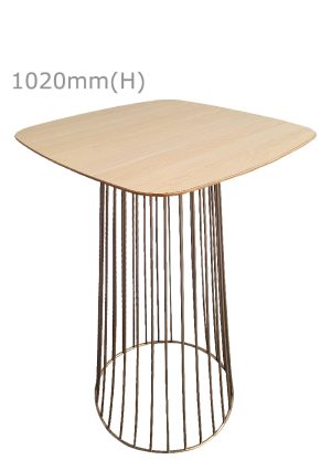 birdcage bar table gold & squarish top wood