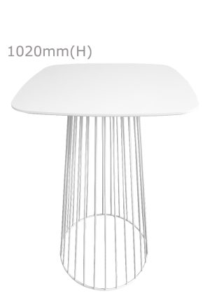 Birdcage Bar Table & Squarish Top - White