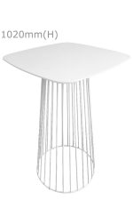 Birdcage Bar Table & Squarish Top - White