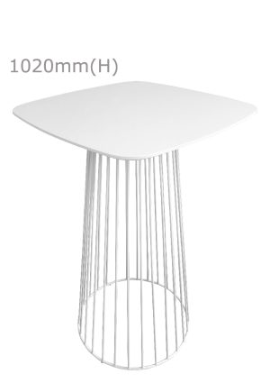 Birdcage Bar Table & Squarish Top - White