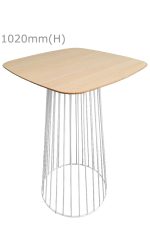 Birdcage Bar Table - white & squarish top - wood