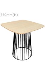 Birdcage Table - Black & Squarish Top - Wood