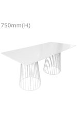 Birdcage Table & Long Top - White (TB5 - W - LW)