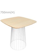 Birdcage Table - White & Squarish Top - Wood