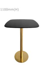 Cooper High Table - Gold & Squarish Top - Black